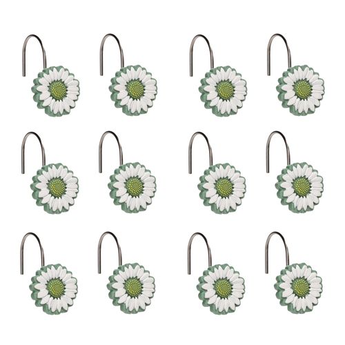 Set 12 Argollas de Resina para Cortinas de Baño 4x5,7x4 cm