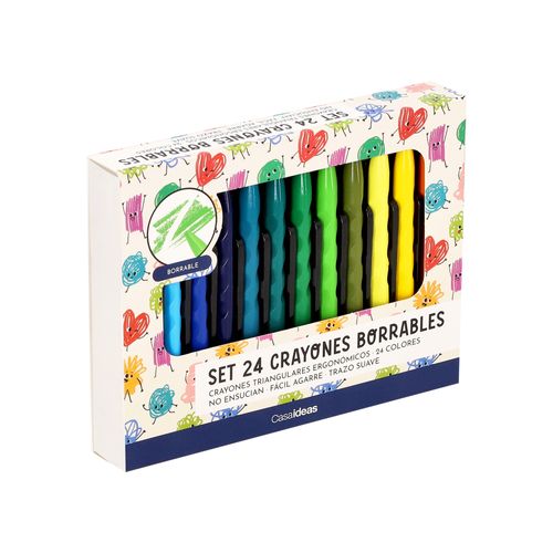 Set 24 Crayones Borrables