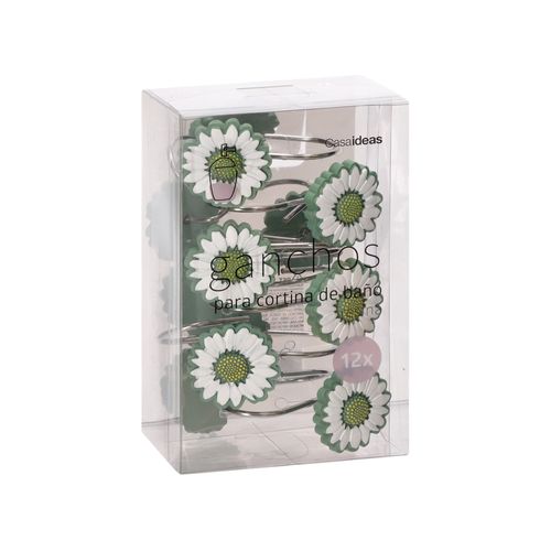 Set 12 Argollas de Resina para Cortinas de Baño 4x5,7x4 cm