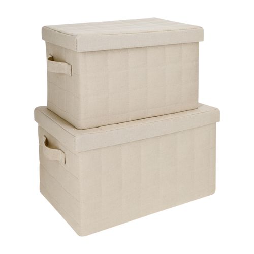 Set 2 Cajas Organizadoras Textil con Tapa