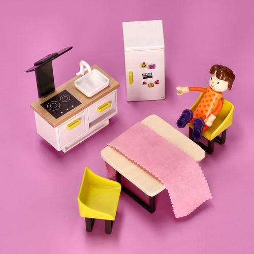 Set Mobiliario de Madera para Casa de Muñeca Castilá