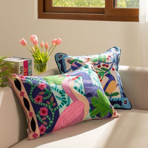 Cojín Bordado con Diseño 40 x 60 cm