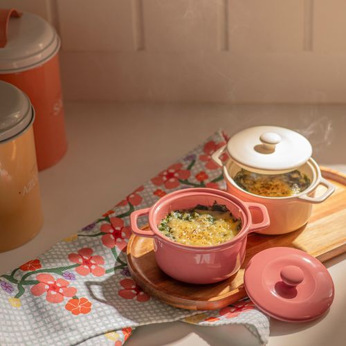 Minifuente de Cerámica para Horno con Tapa y Asas 260 ml