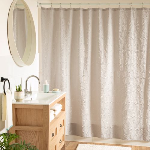 Cortina de Baño con Diseño Texturizado 180 x 180cm