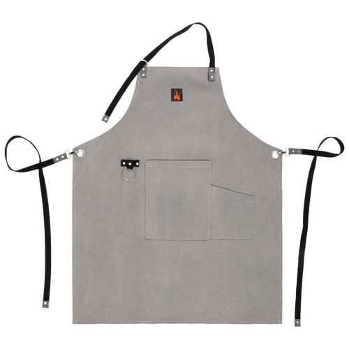 Delantal Parrillero de Algodón con Bolsillo para Utensilios