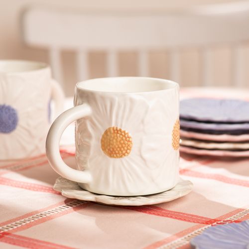 Mug de Cerámica con Diseño Flor 420 ml