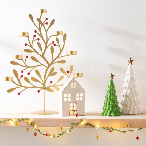 Adorno con Luces LED de Cerámica Navideño