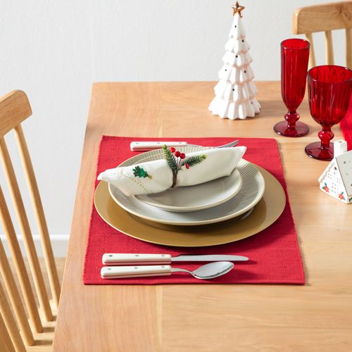 Individual de Algodón Ribb Navideño