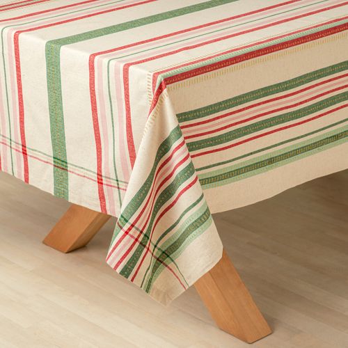 Mantel de Algodón y Lino Navideño