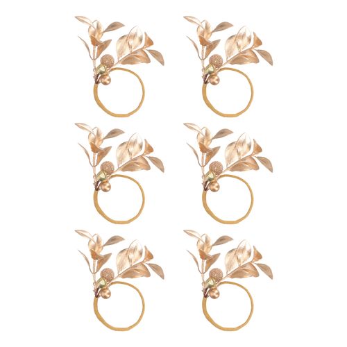 Set 6 Anillos para Servilleta con Ramas Navidad