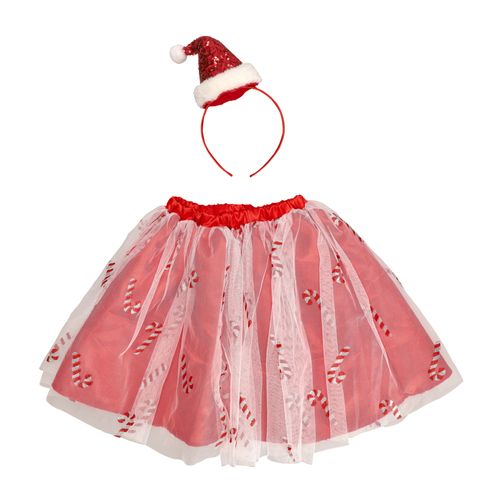 Set Disfraz Cintillo y Falda Navidad