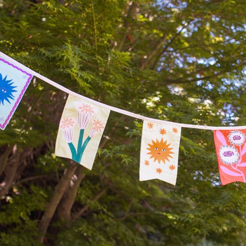 Guirnalda Tela Banderines con Estampado