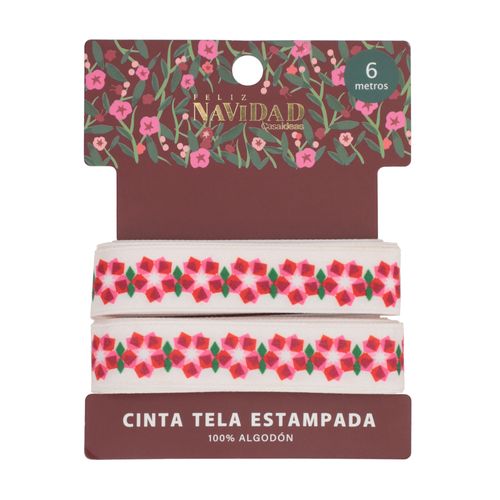 Cinta de Tela con Estampado Navideño