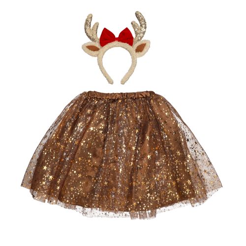 Set Disfraz Cintillo y Falda Navidad