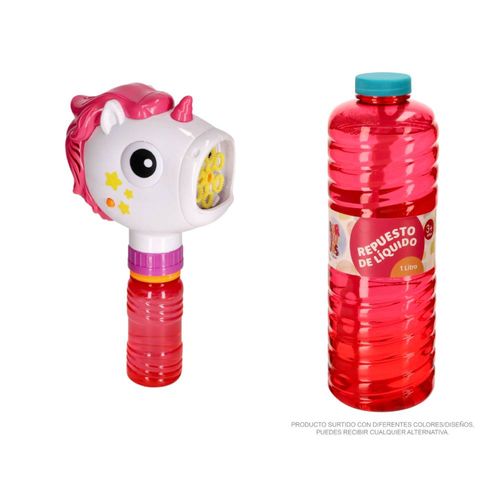 Set máquina burbujas + Botella líquido de burbujas