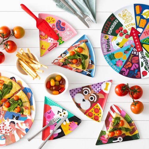 Plato Pizza de Melamina triangular 22x1x22cm