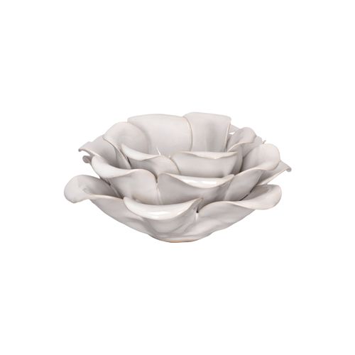 Portavela de Cerámica con Forma de Flor 12.5 x 5.5 cm