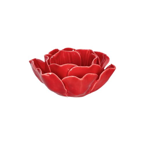 Portavela de Cerámica con Forma de Flor 9.5 x 4 cm
