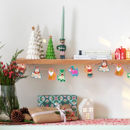 Portavela de Cerámica con Personaje Navideño