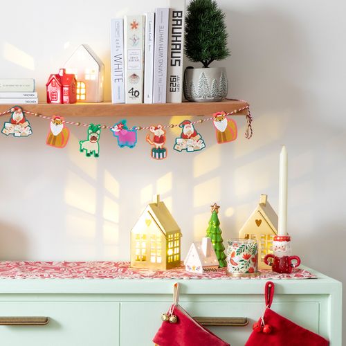 Portavela de Cerámica Navideño