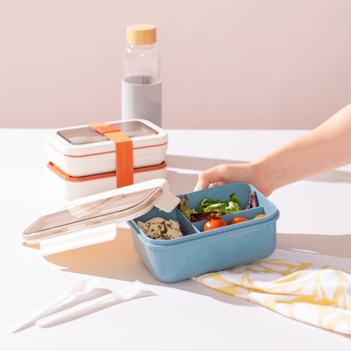 Taper de Alimentos con Divisor y Cubiertos 1250 ml