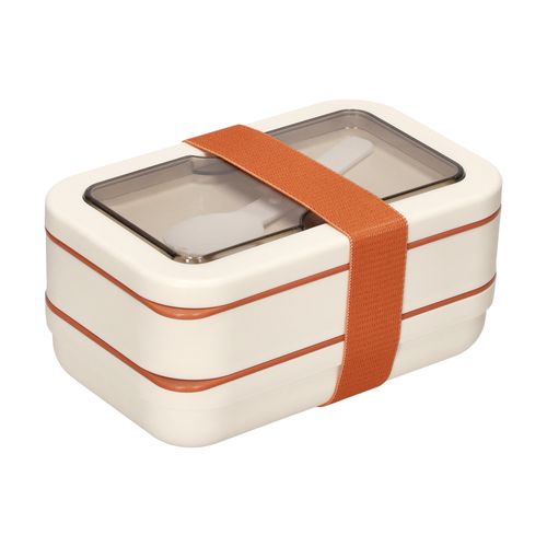 Taper de Alimentos Dos Niveles y Cubiertos 900 ml