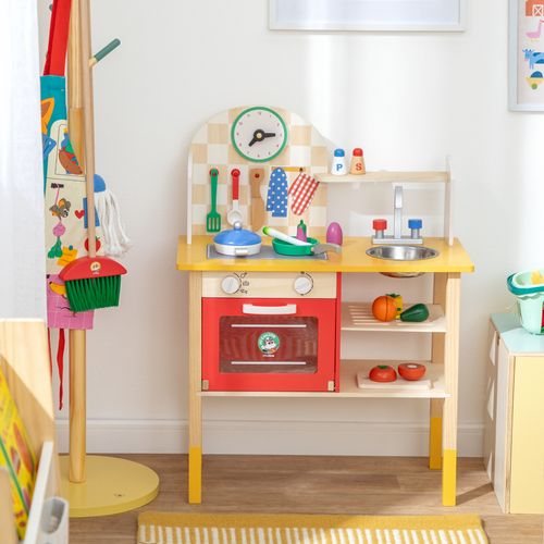 Cocina de Madera con Lavaplatos 59,5x29,5x79 cm