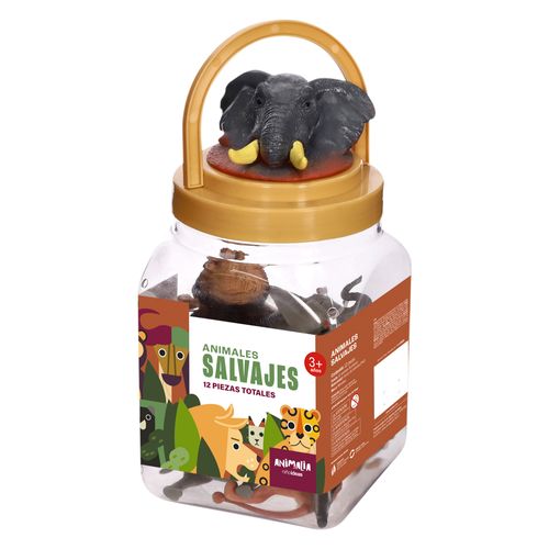Balde Juguetes Animales Salvajes 12 Piezas