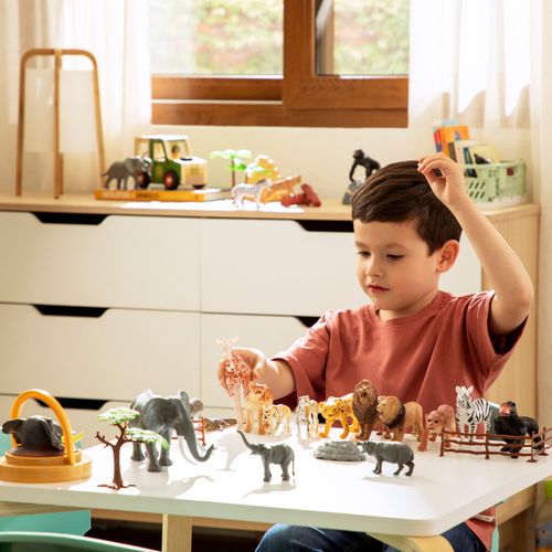 Balde Juguetes Animales Salvajes 12 Piezas