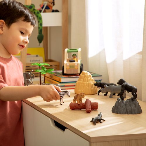 Balde Juguetes Animales Salvajes 9 Piezas