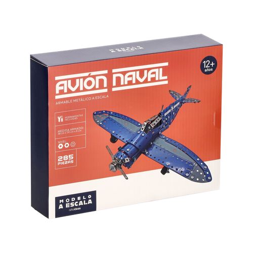 Modelo Armable a Escala Metalico Avión Naval 38x39x8 cm