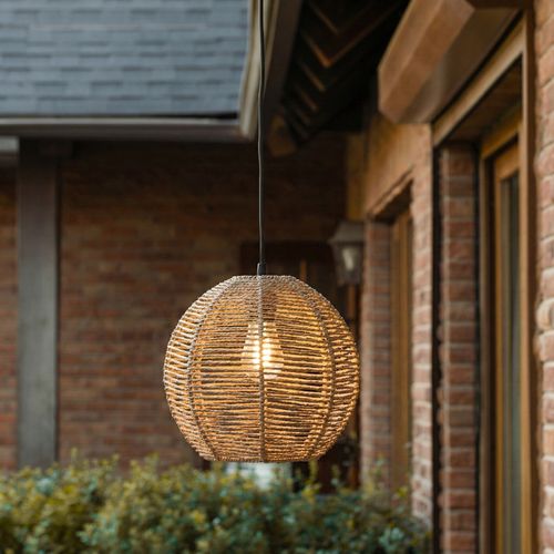 Lampara Colgante Mimbre Solar ø21 x 15,5 cm