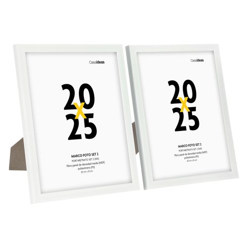 Set 2 Marcos de Foto Plástico PS rectangular para Retratos de 20x25 cm