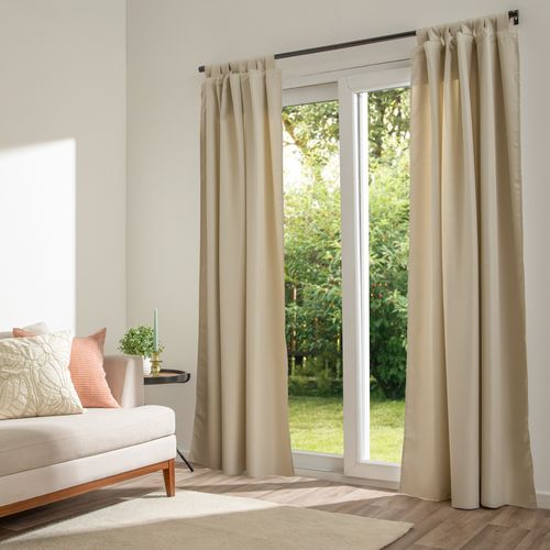 Cortina Blackout con Presillas Tweed 140 x 240 cm