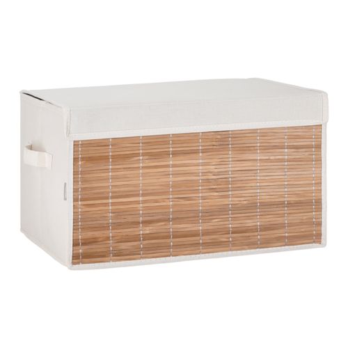 Caja Organizadora Bambú - Algodón con Tapa para Clóset 45x30x25 cm