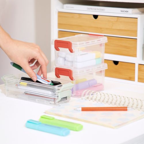 Set 2 Mini Cajas Plasticas 20,5x8,2x6 cm