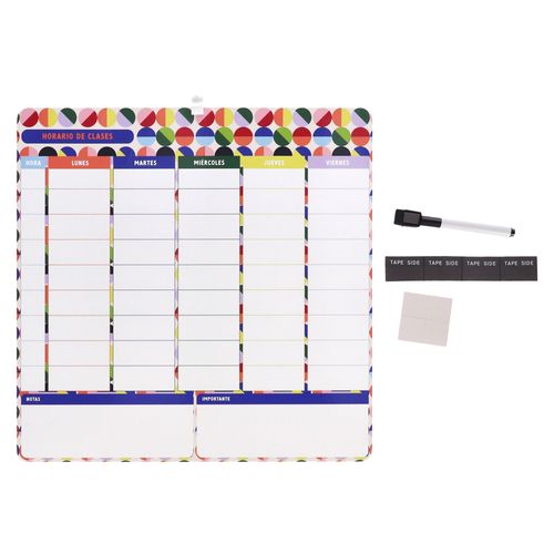 Pizarra con Horario de Clases 35x35 cm