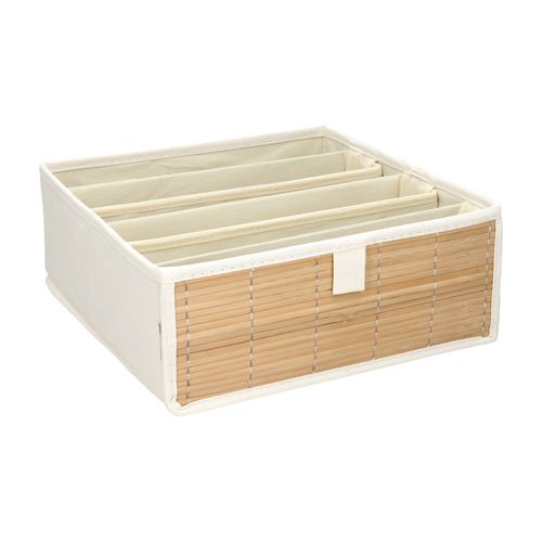 Organizador Brasier Bambú-Algodón Armable 28x28x11 cm