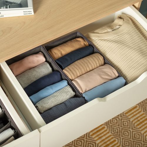 Set 2 Cajas Organizadoras Poliester 14x28x11 cm