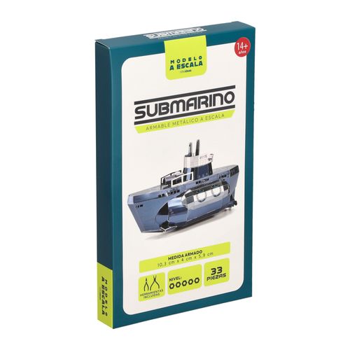 Modelo Armable a Escala Metalico Submarino 10.3x4x5.9 cm