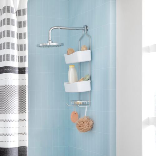 Organizador para Ducha de Aluminio 2 canastos 28x14x62 cm