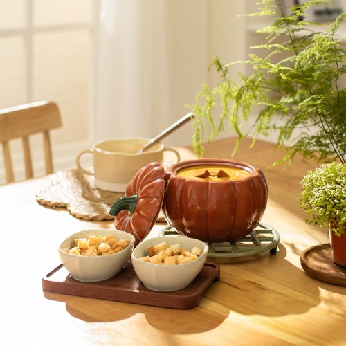 Set Plato de Madera Con Bowls 13x9,5x4,5 cm