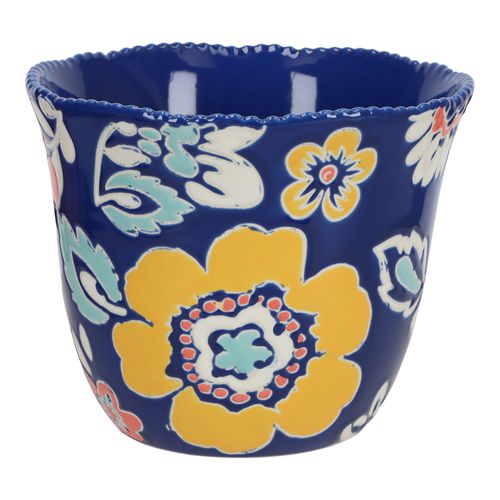 Maceta de Cerámica con Diseño Emboss Ø 20,5 x 16,5 cm