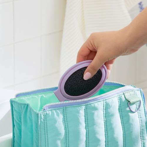 3 Espejo de Plástico con Cepillo para Cartera 5,5x9 cm