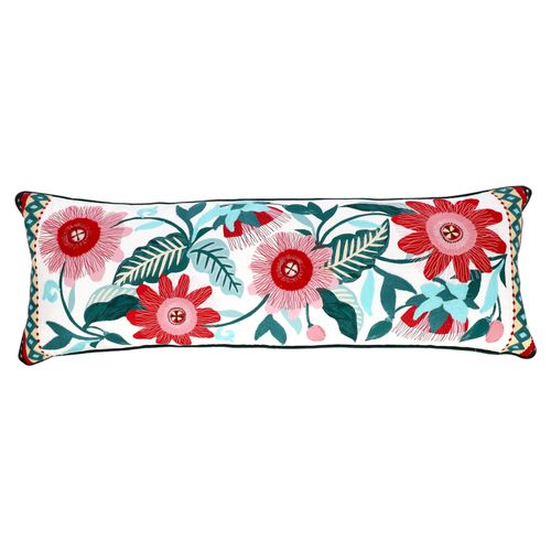 Cojín Algodón con Diseño Bordado 30 x 90 cm