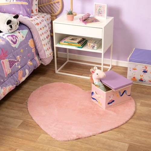 Alfombra Peluda con Forma de Corazón 87 x 136 cm