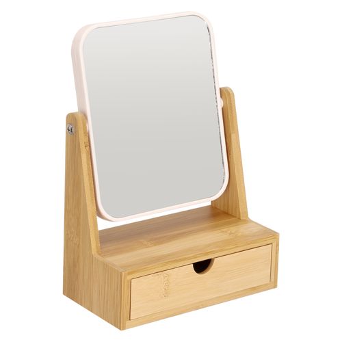 Espejo de Mesa Bambu con Cajón 18x4,5x21 cm
