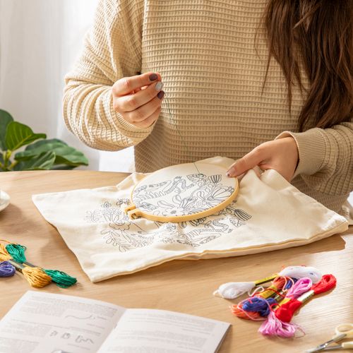 Set Bolso para Bordar con Bastidor 32 x 38 cm