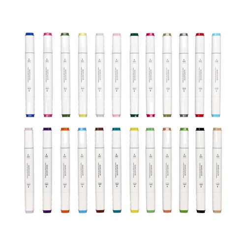 Set 24 Plumones Doble Punta Doble Punta