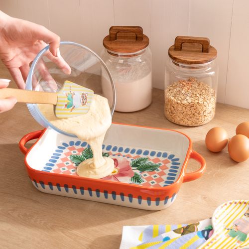 Fuente para Horno de Cerámica para Horno Rectangular con Asas 1300 ml